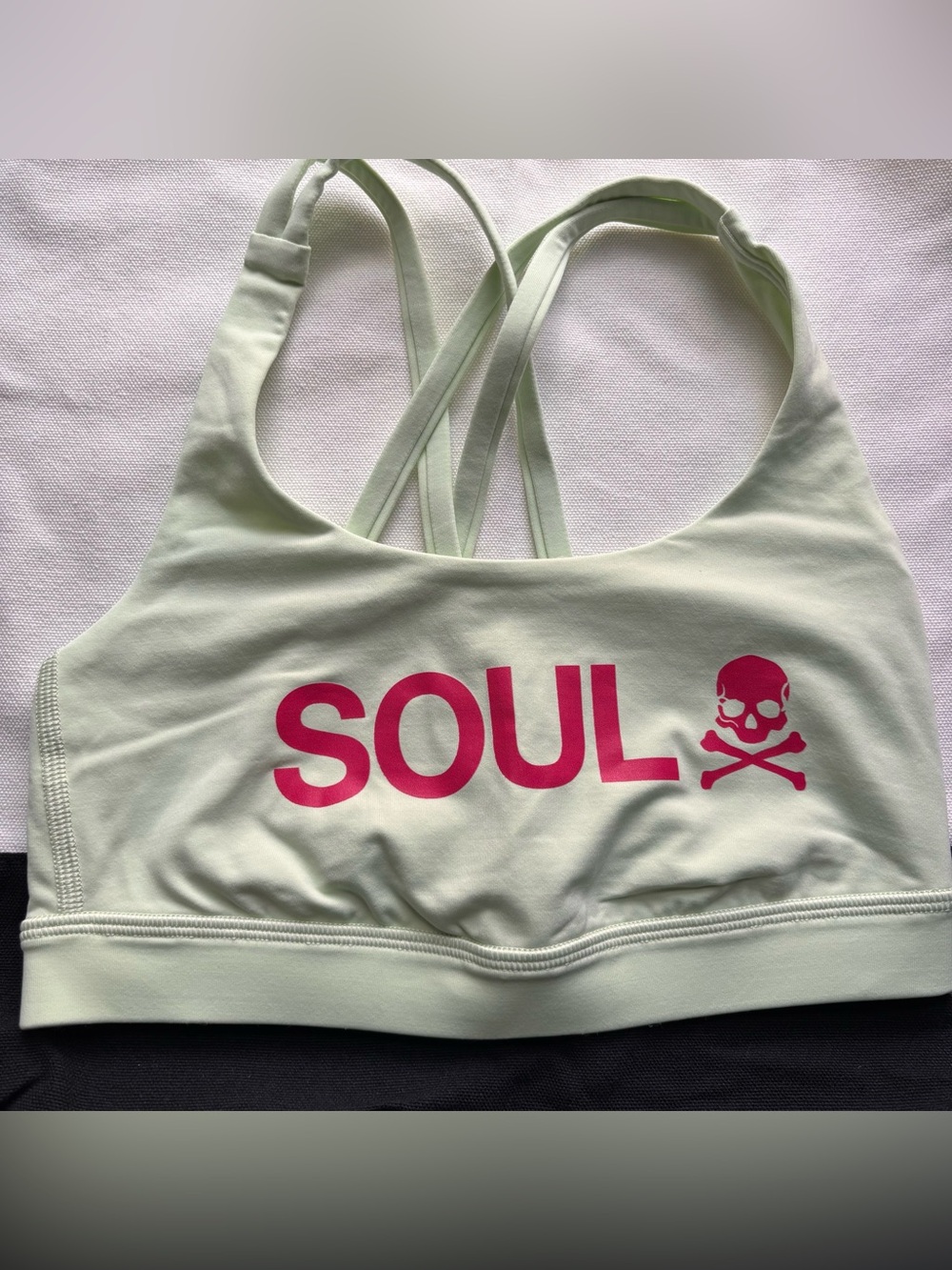 lululemon athletica Light Mint Sports Bra with Pink